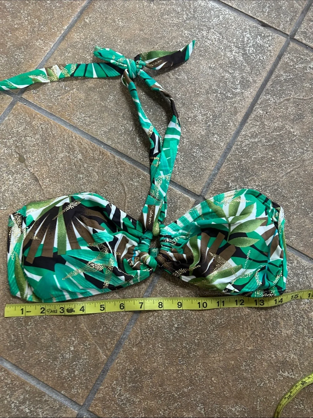 Tropical Green Bandeau Bikini Set - Women's Swim